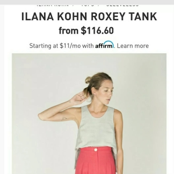 TRADED--Ilana Kohn RoxeyLinen Tank sz XS/S White - Picture 3 of 10